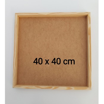 40x40 cm Ahşap Çerçeveli Pano Ham Arkalıklı (Camsız - Arkalık sabit)