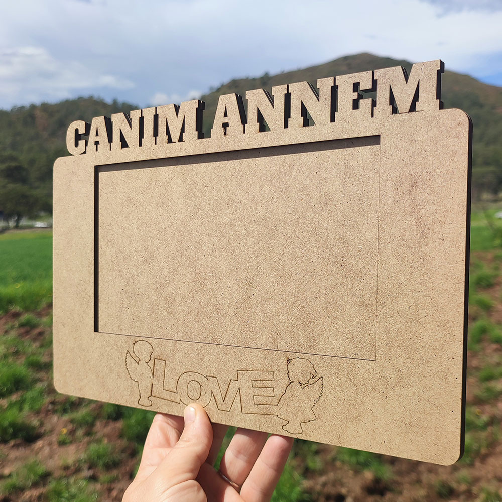 Canım Annem Çocuk Boyama Etkinlik Anneler Günü MDF 20x16 cm