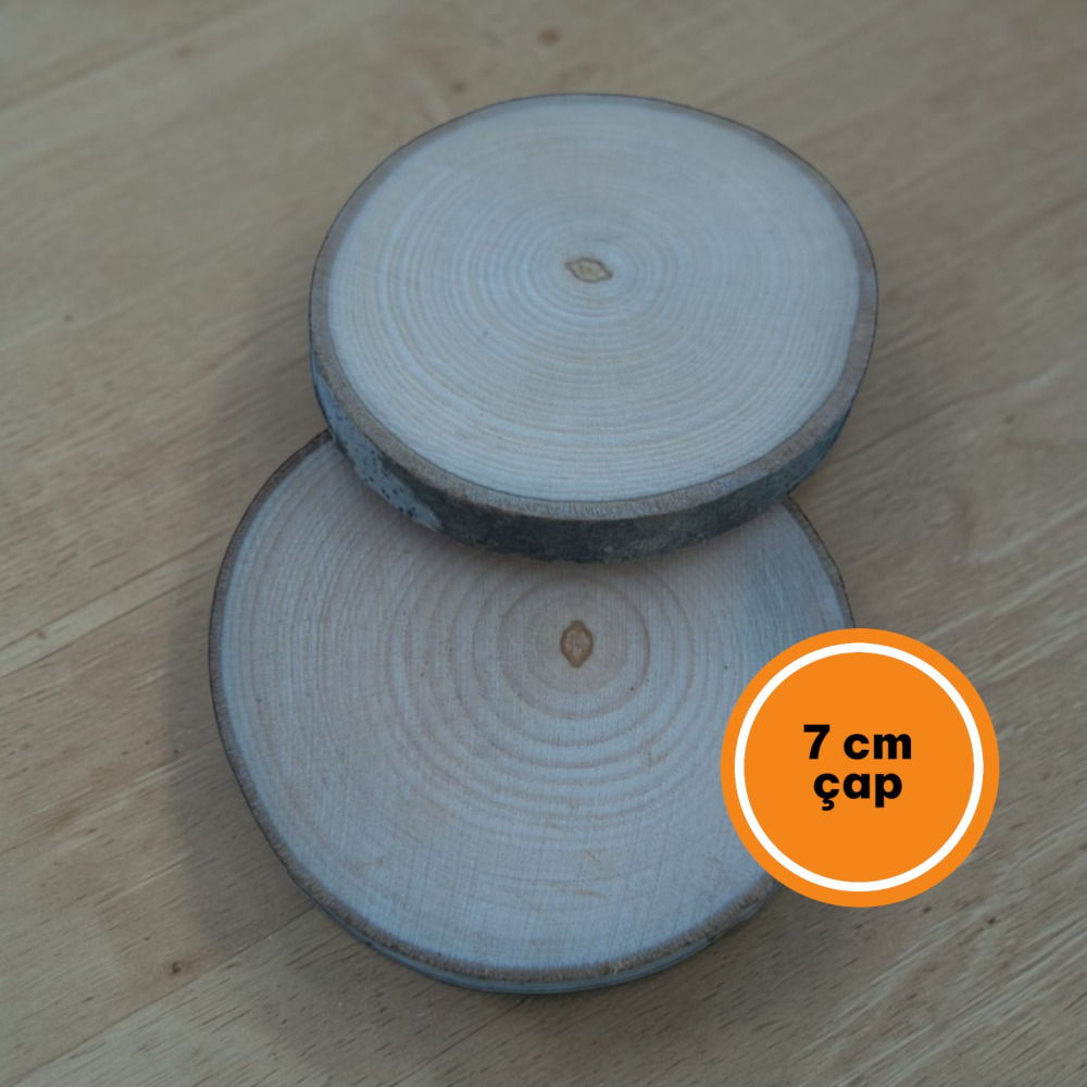 7 cm Doğal Ahşap Odun Kütük Dilimi
